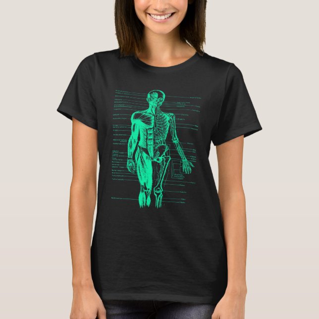 Camiseta Enfermera Médica de Anatomía Corporal Humana Turqu (Anverso)