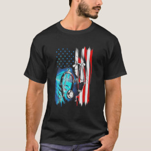 Camiseta Enfermera Médica De Enfermería De Bandera Estadoun