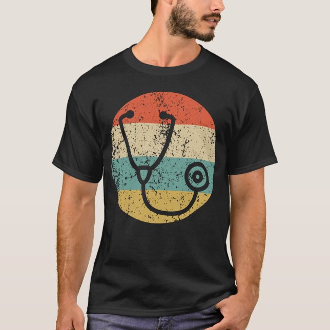 Camiseta Enfermera médica Estetoscopio retro vintage (Anverso)