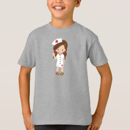 Camiseta Enfermera, Medicina, Médica, Chica Cute, Pelo Marr