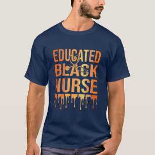 Camiseta Enfermera Melanin Enfermera de historia negra educ