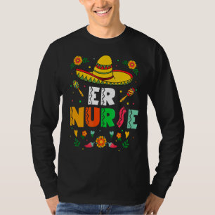 Camiseta Enfermera mexicana de enfermería rn Sombrero feliz