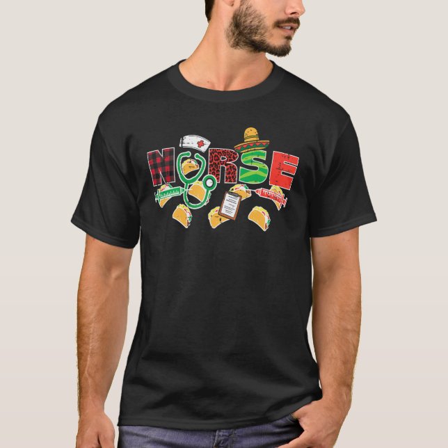 Camiseta Enfermera mexicana Tacos Cinco De Mayo (Anverso)