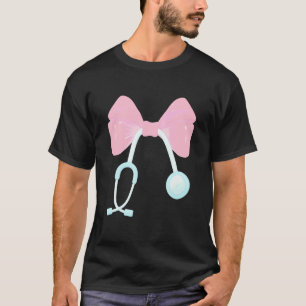 Camiseta Enfermera Monada Lazo Estetoscopio Médico Estética
