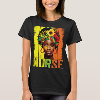 Camiseta enfermera mujer negra afro melanina vintage histor