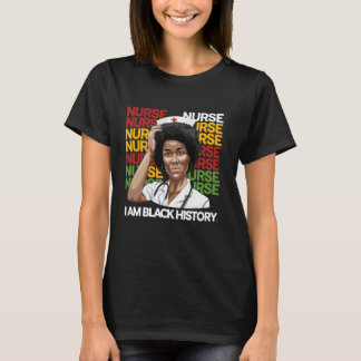 Camiseta Enfermera mujer negra afro retro mes de la histori