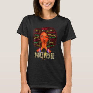 Camiseta Enfermera Mujer Negra Mágica Afro Melanin Reina de
