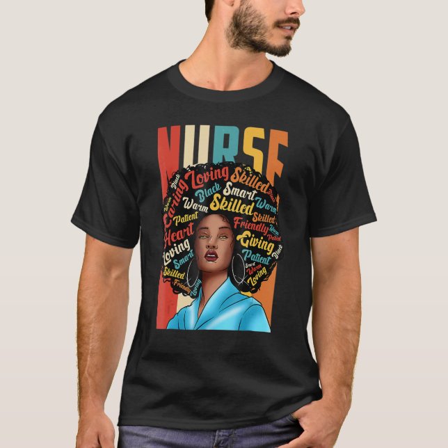Camiseta Enfermera Mujer Negra Mágica Afro Melanin Reina de (Anverso)
