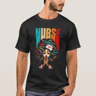 Camiseta Enfermera Mujer Negra Mágica Afro Melanin Reina de