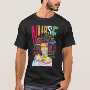 Camiseta Enfermera Mujer Negra Mágica Afro Melanin Reina de