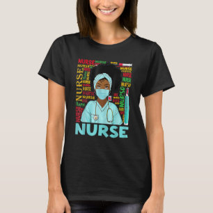 Camiseta Enfermera Mujer Negra Mágica Afro Melanin Reina de