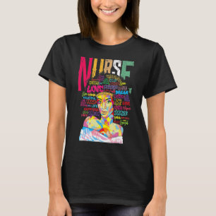 Camiseta Enfermera Mujer Negra Mágica Afro Melanin Reina de