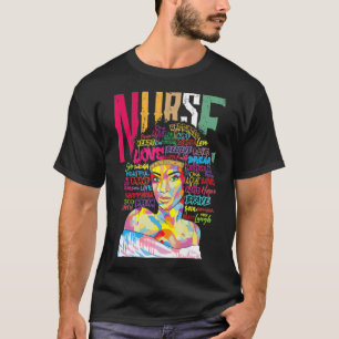 Camiseta Enfermera Mujer Negra Mágica Afro Melanin Reina de