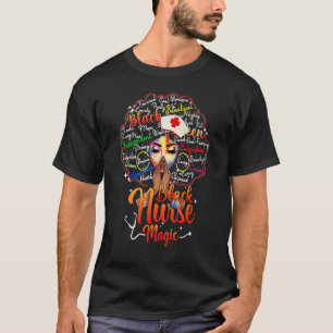 Camiseta Enfermera negra afro magia Melanin historia negra 