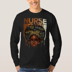 Camiseta Enfermera negra afroamericana melanina afroamerica