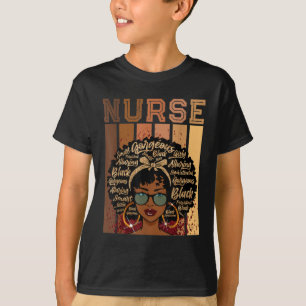 Camiseta Enfermera negra afroamericana melanina afroamerica