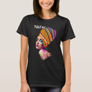 Camiseta Enfermera negra afroamericana melanina afroamerica