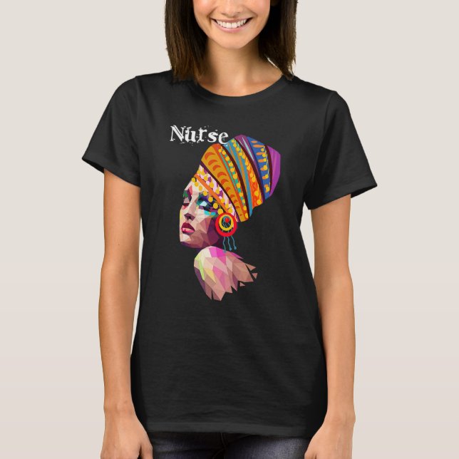 Camiseta Enfermera negra afroamericana melanina afroamerica (Anverso)