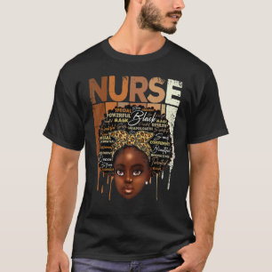 Camiseta Enfermera negra afroamericana melanina afroamerica