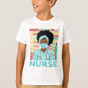 Camiseta Enfermera negra afromágica y negra de la historia 