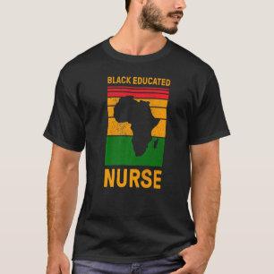 Camiseta Enfermera negra educada y orgullosa de historia de