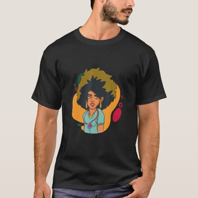 Camiseta Enfermera negra historia afroamericana Melanin Afr (Anverso)
