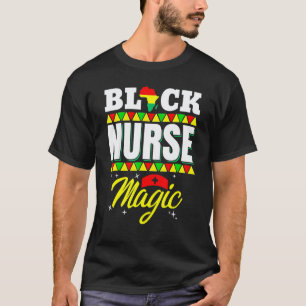 Camiseta Enfermera Negra Magia Afro Melanina Mes de la Hist