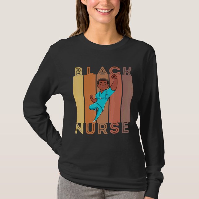 Camiseta Enfermera negra Melanin Enfermeras mujeres piel ma (Anverso)