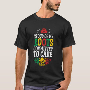 Camiseta Enfermera Negra Orgullosa De Mis Raíces, Afroameri
