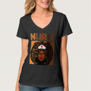 Camiseta Enfermera Negra Para Mujeres Niñas Africanas Melan