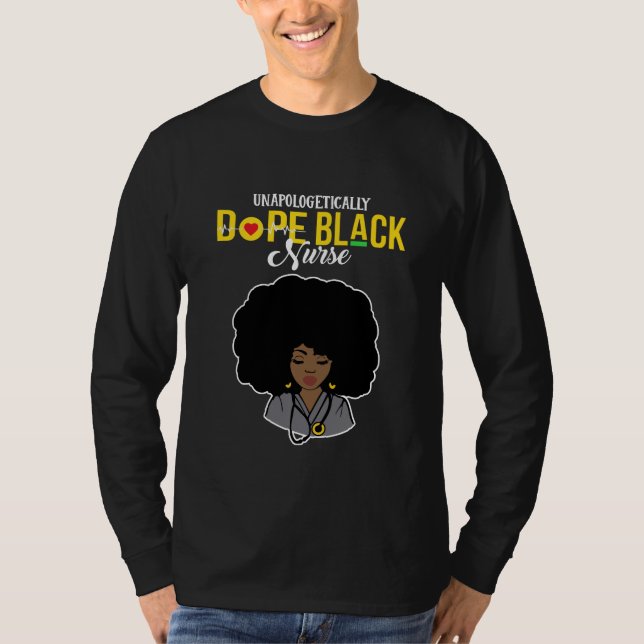 Camiseta Enfermera negra sin arrepentimiento (Anverso)