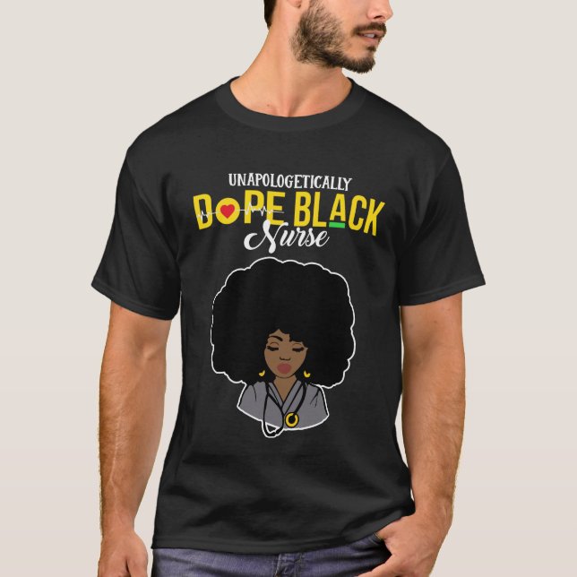 Camiseta Enfermera negra sin arrepentimiento (Anverso)