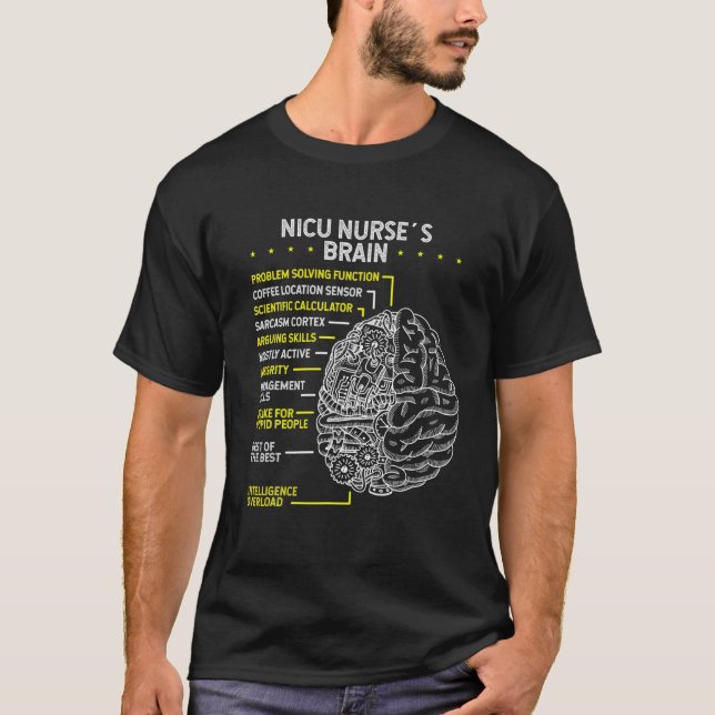 Camiseta Enfermera neonatal Cerebro Nicu Enfermera Prematur (Anverso)