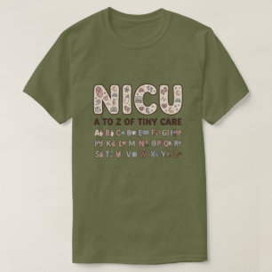 Camiseta Enfermera neonatal de atención NICU A a Z Tiny Car