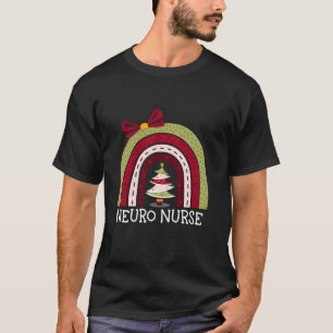 Camiseta Enfermera neuro de navidad con arcoiris divertida 