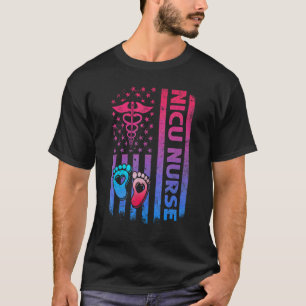 Camiseta Enfermera Nicu Bandera Vintage Enfermera Retro Uci