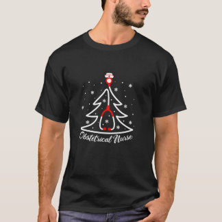 Camiseta Enfermera obstétrica Navidad estetioscopio Navidad