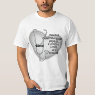 Camiseta Enfermera oftálmica del corazón gris