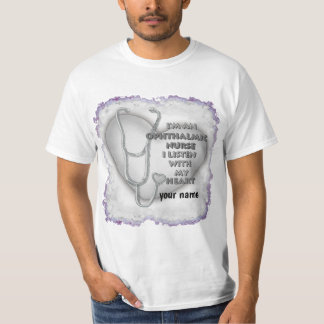 Camiseta Enfermera oftálmica del corazón gris