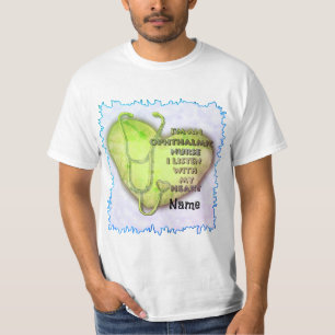 Camiseta Enfermera oftálmica del corazón verde
