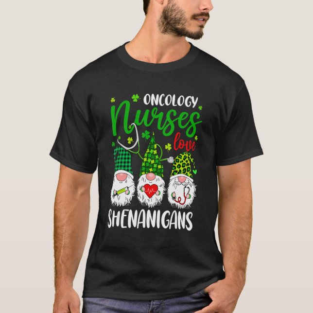Camiseta Enfermera oncológica Amor Shenanigans Gnomes Enfer (Anverso)