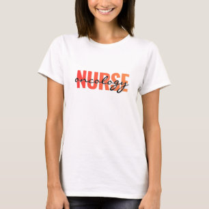 Camiseta Enfermera Oncológica Tipografía Moderna