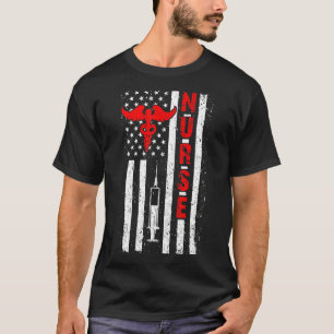 Camiseta Enfermera orgullosa Bandera Estadounidense Nures D