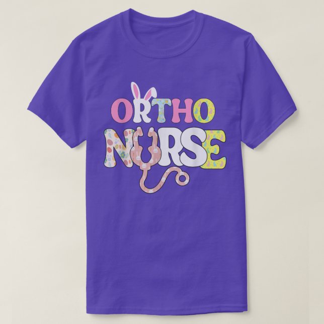 Camiseta Enfermera Ortho Vida Stethoscope Huevos conejillos (Diseño del anverso)