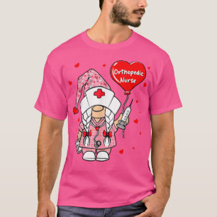 Camiseta Enfermera ortopédica Funny Gnome Día de San Valent