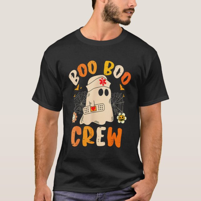 Camiseta Enfermera paramédica de Boo Boo Crew Ghost Hallowe (Anverso)