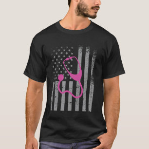 Camiseta Enfermera Patriótica Bandera Americana Graduada de