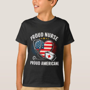 Camiseta Enfermera Patriótica Bandera Americana Independenc