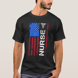 Camiseta Enfermera Patriótica Bandera De Ee. UU. 4 De Julio