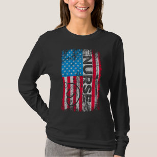 Camiseta Enfermera patriótica bandera estadounidense esteti